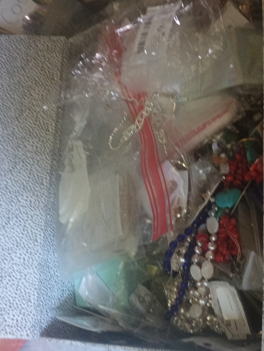 Mixed Costume Jewelry Lot with Rhinestone, Red, Blue and White Accents
